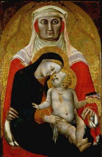 Madonna and Child with St. Anne  ca. 1340-1345 by  Francesco Traini fl. 1321-1345 Princeton Art Museum y1963 2